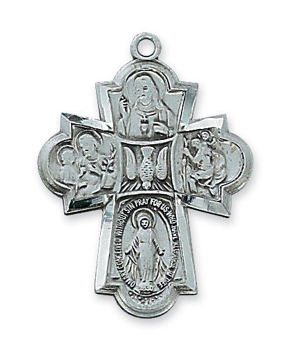 Four Way Medal w/ 24" Chain - Deluxe Pewter