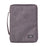 Gray Poly-canvas Bible Cover with Ichthus Fish Badge