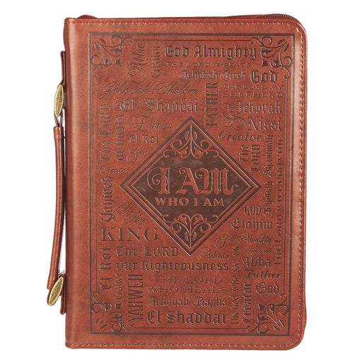 Names of God Brown Faux Leather Bible Cover - Large