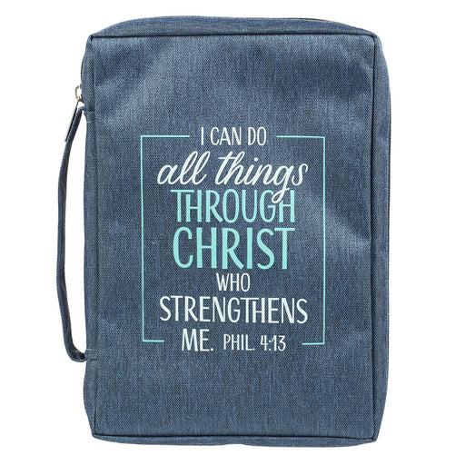 I Can Do All Things Blue Poly-Canvas Bible Cover