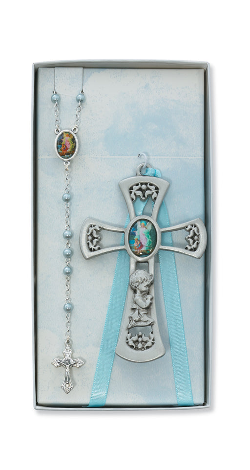 Baby Cross & Rosary Set/Blue