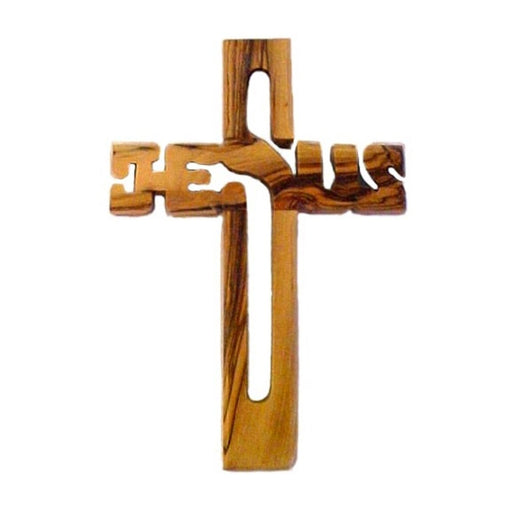 Olive Wood Name of Jesus Wall Cross