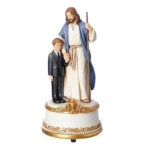 Jesus w/ Boy First Communion Musical Figurine