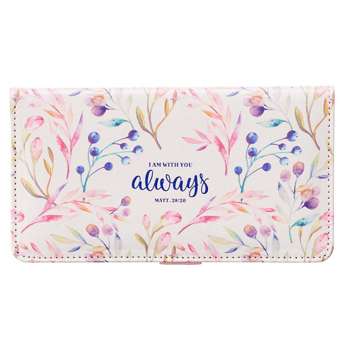 I Am With You Always Faux Leather Checkbook Cover