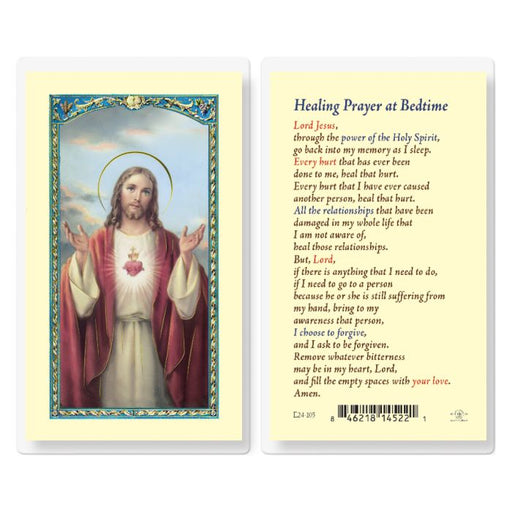 Healing Prayer at Bedtime Laminated Holy Card