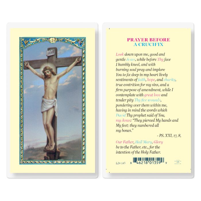 Prayer Before a Crucifix Laminated Holy Card