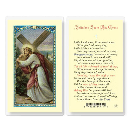 Splinters from the Cross Laminated Holy Card