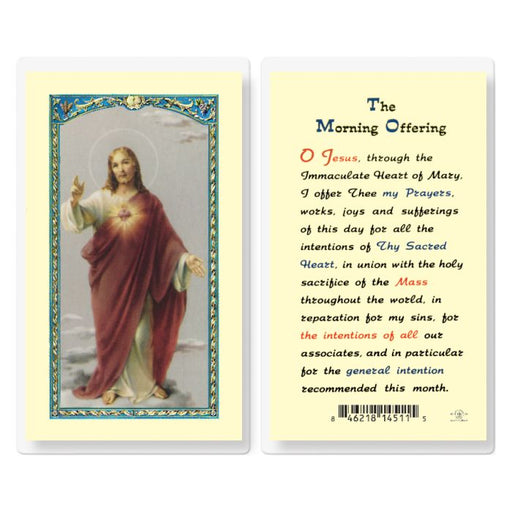 Morning Offering Laminated Holy Card