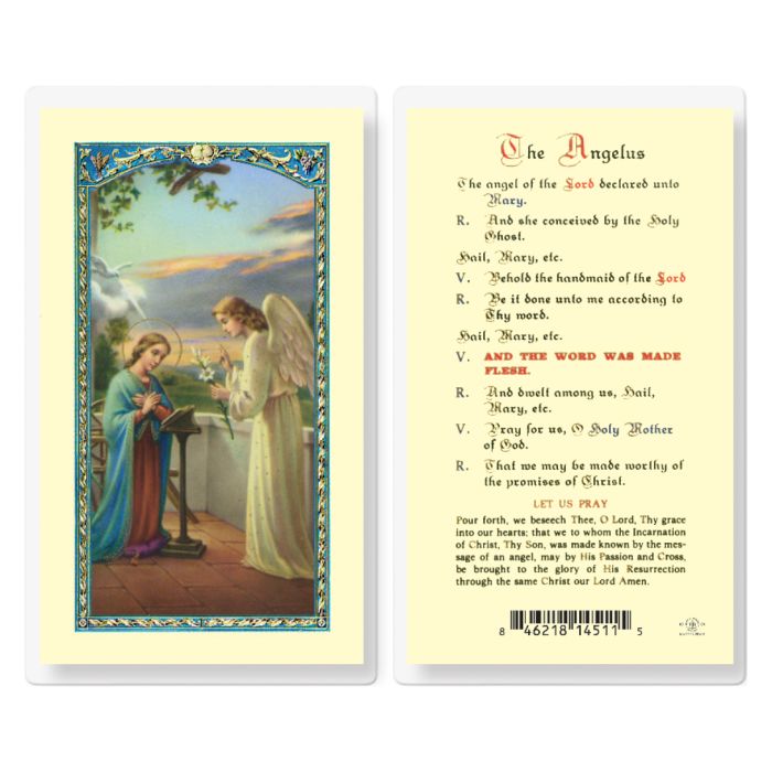 Angelus Laminated Holy Card