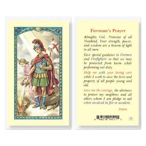 St. Florian "Fireman's Prayer" Laminated Holy Card