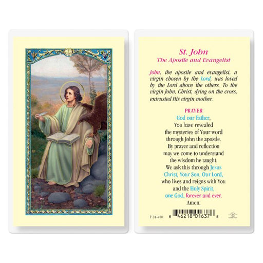 St. John the Evangelist Laminated Holy Card