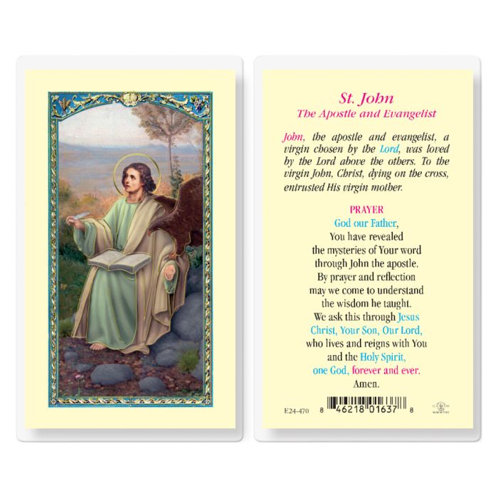 St. John the Evangelist Laminated Holy Card