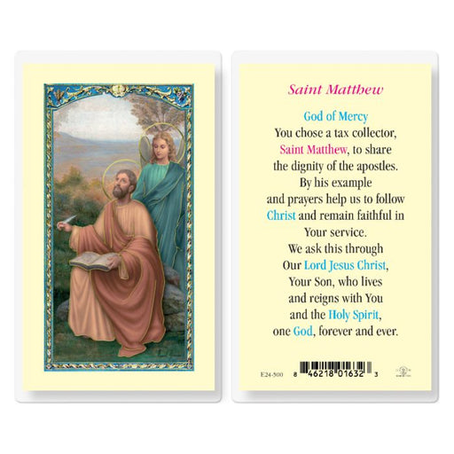St. Matthew the Evangelist Laminated Holy Card