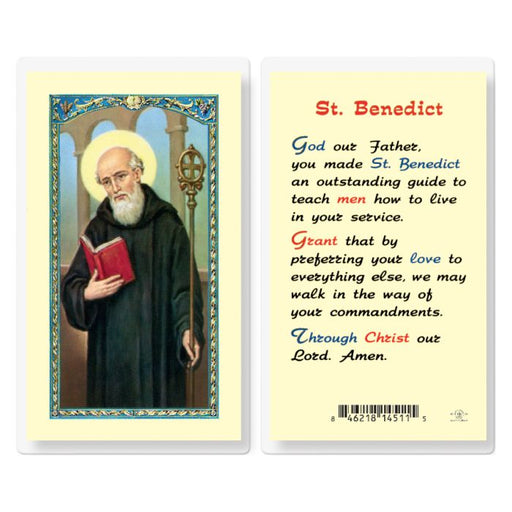 St. Benedict Laminated Holy Card
