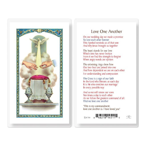 Love One Another Marriage Laminated Holy Card