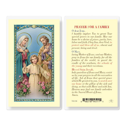 Holy Family "Prayer for a Family" Laminated Holy Card