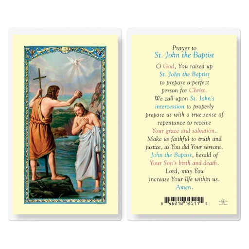 St. John the Baptist Laminated Holy Card