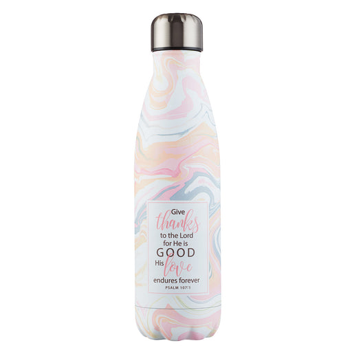 Stainless Steel Water Bottle "Give Thanks to the Lord"