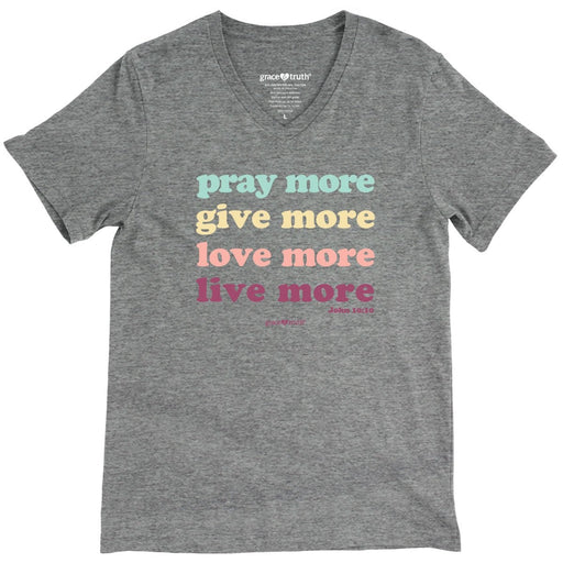 Pray More Women's V-Neck T-Shirt