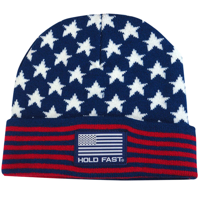 HOLD FAST Mens Beanie Stars And Stripes