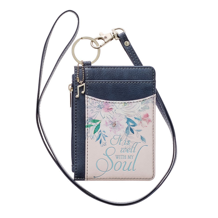 Well With My Soul Soft Pink and Blue Faux Leather ID Card Holder