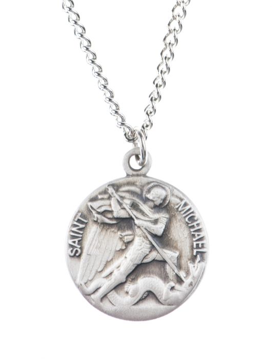 St. Michael Medal w/ 18" Chain - Sterling Silver