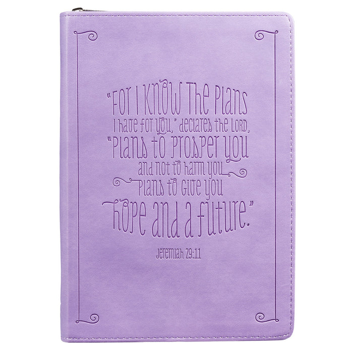 I Know the Plans Zippered Lilac LuxLeather Journal