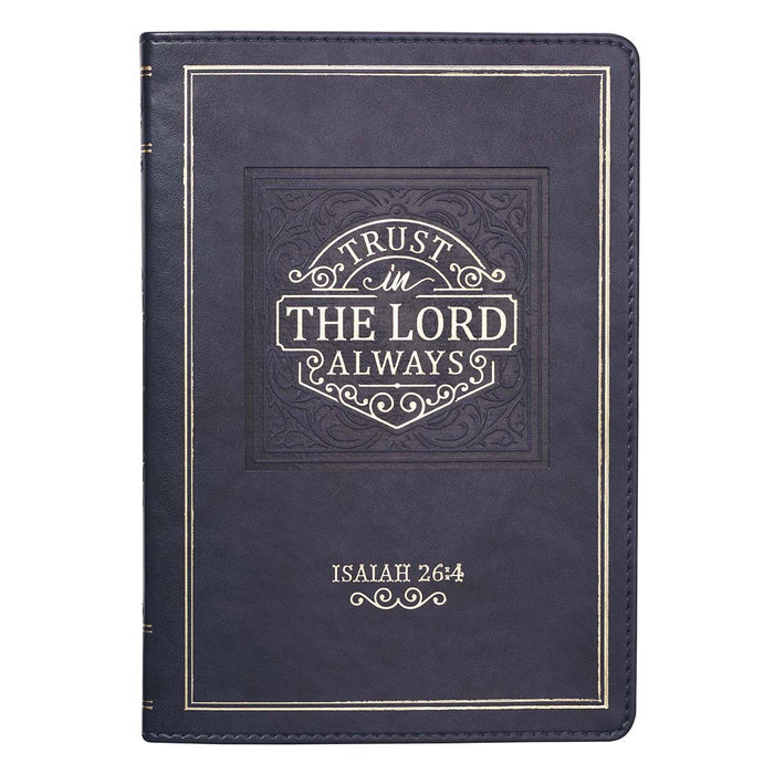 Trust in the LORD Navy Faux Leather Classic Journal - Isaiah 26:4