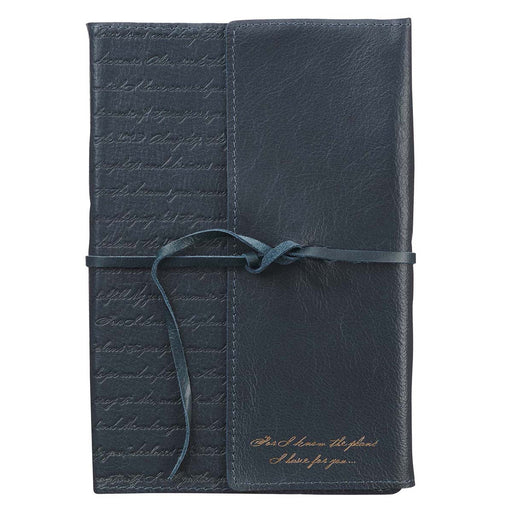 I Know the Plans Navy Full Grain Leather Journal with Wrap Closure