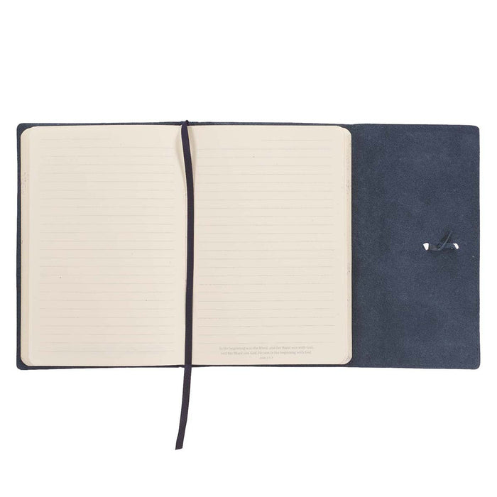 I Know the Plans Navy Full Grain Leather Journal with Wrap Closure