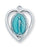 Miraculous Medal Heart w/ Blue Enamel Center and 18" Chain - Sterling Silver
