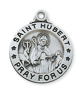 St. Hubert Medal w/ 20" Chain - Sterling Silver