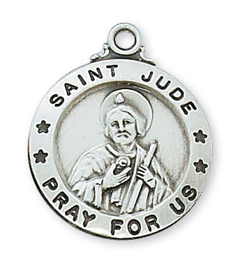 St. Jude Medal w/ 20" Chain - Sterling Silver