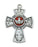 Four Way Cross w/ Red Enamel and 18" Chain - Sterling Silver