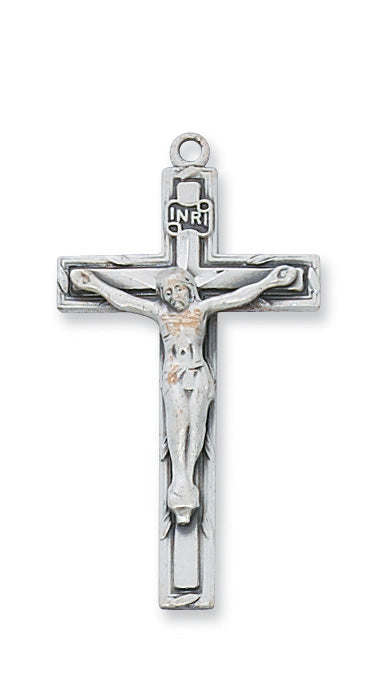 Crucifix Medal w/ 18" Chain - Sterling Silver