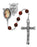 Rosary 7MM Red Beads Divine Mercy Center and Pewter Crucifix