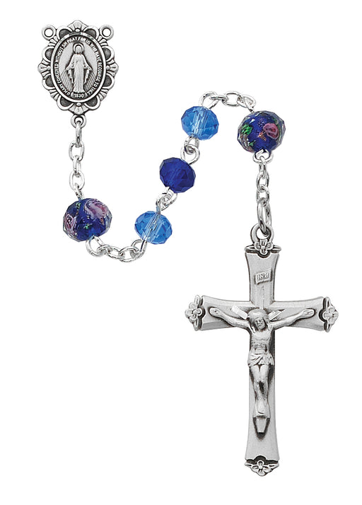 Pewter Dark Blue/Light Blue Rosary