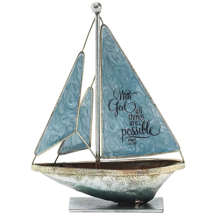 With God All Things are Possible 6" Sailboat