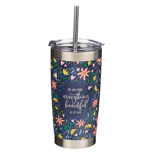 Everything Beautiful Stainless Steel Tumbler with Reusable Stainless Steel Straw