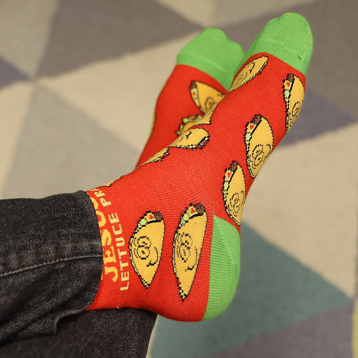 Bless My Soul Crew Socks - Wanna Taco Bout Jesus?