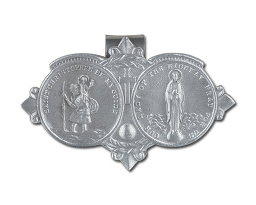 St. Christopher/Our Lady of the Highway Pewter Visor Clip