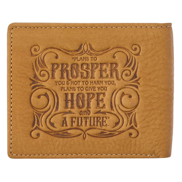 I Know The Plans Golden Tan Genuine Leather Wallet