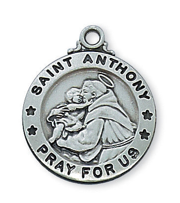 St. Anthony Medal w/ 20" Chain - Deluxe Pewter