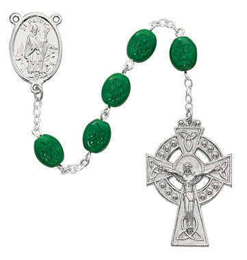 Oval Green Shamrock Rosary
