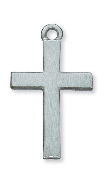 Cross Necklace on 24" Chain - Pewter