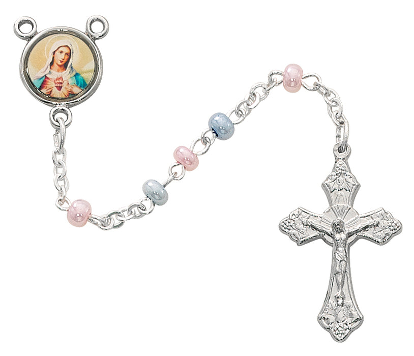 3mm Pink & Blue Baby Rosary