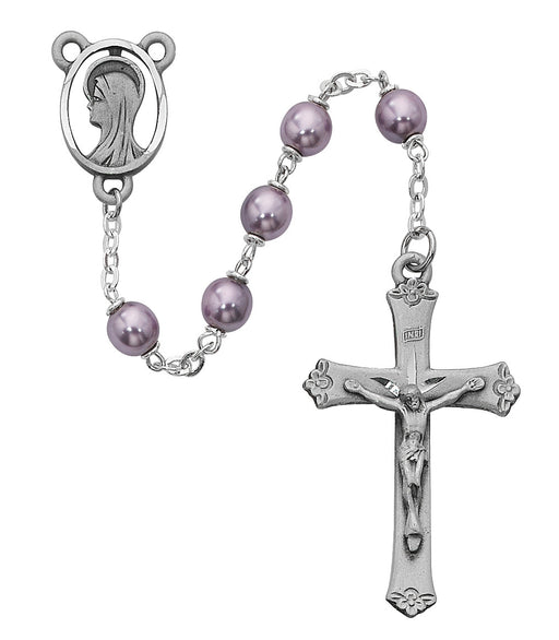 Pearl Violet 7mm Rosary