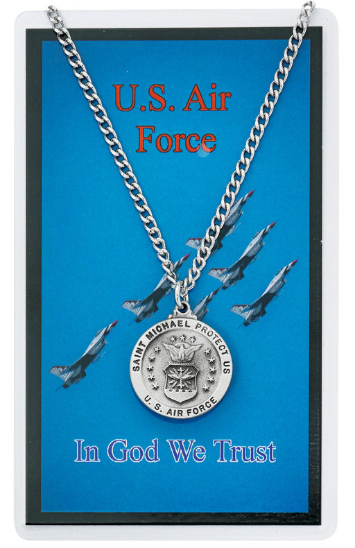 Military St. Michael Pendant and Prayer Card - Air Force