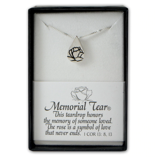 Memorial Tear Sterling Silver Pendant Necklace