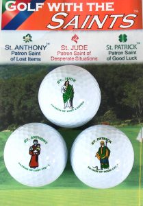 Saints -  Golf Balls Set of 3 (St. Anthony, St. Jude, and St. Patrick)